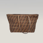 Borsa Tote Fendi Zucca FF Marrone in Tessuto Jacquard con Manici in Pelle – 36 cm