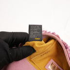 Fendi Baguette Rosa in Suede con Frange e Hardware Dorato