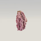 Fendi Baguette Rosa in Suede con Frange e Hardware Dorato