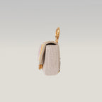 Fendi Nano Baguette Charm Grezzo Multicolor in Tela Ricamata FF con Catena