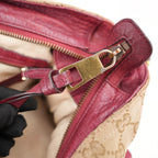 Gucci Borsa 2Way Vintage GG Monogram Beige e Rossa in Tela e Pelle