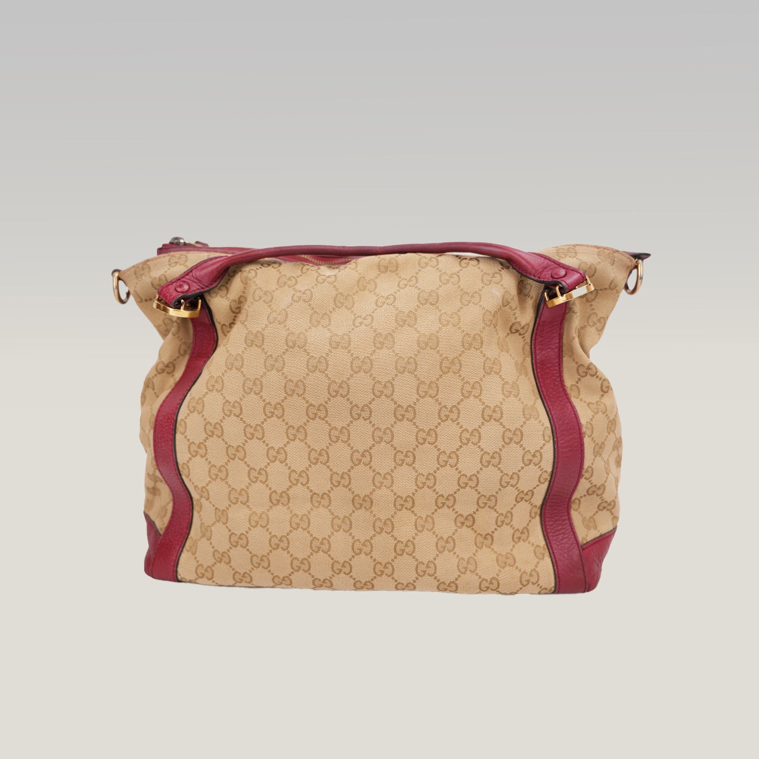 Gucci Borsa 2Way Vintage GG Monogram Beige e Rossa in Tela e Pelle