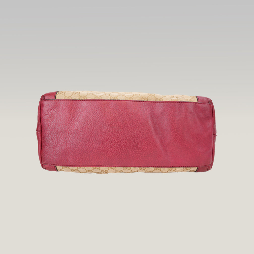 Gucci Borsa 2Way Vintage GG Monogram Beige e Rossa in Tela e Pelle