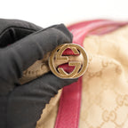 Gucci Borsa 2Way Vintage GG Monogram Beige e Rossa in Tela e Pelle