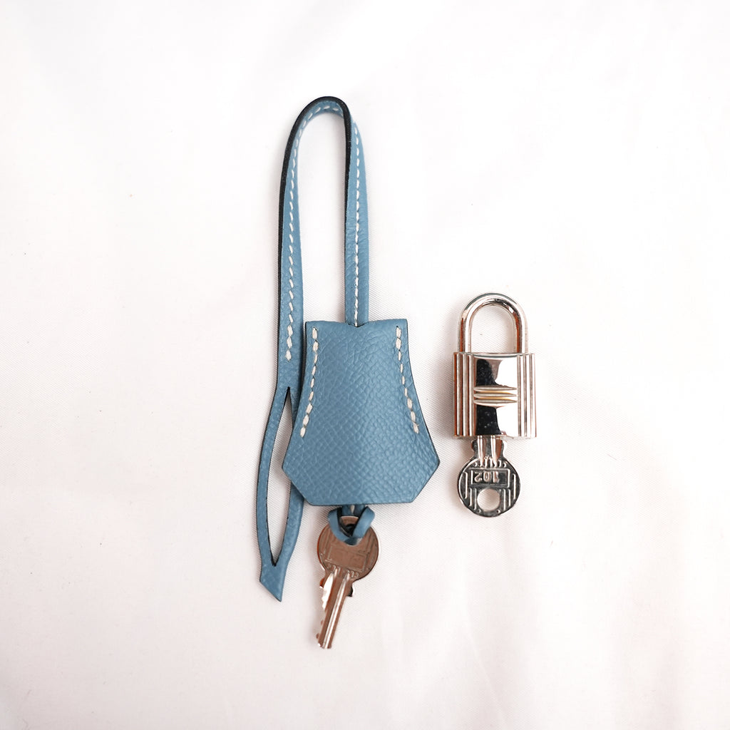 Hermès Birkin 30 Bleu Jean in Pelle Epsom con Hardware Palladio