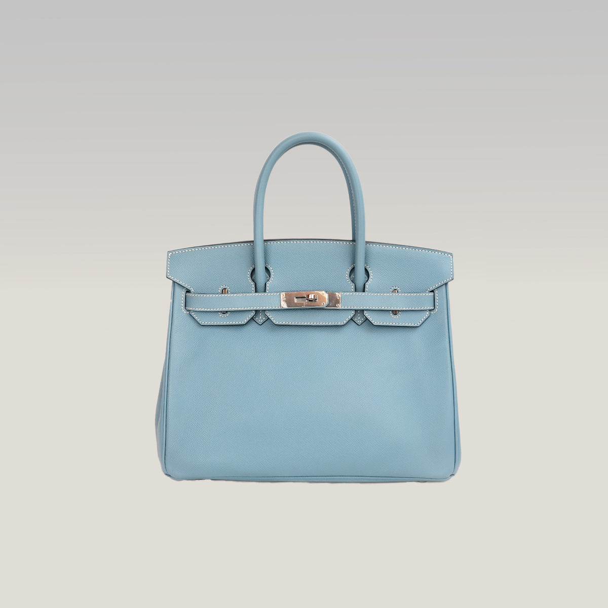 Hermès Birkin 30 Bleu Jean in Pelle Epsom con Hardware Palladio