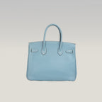 Hermès Birkin 30 Bleu Jean in Pelle Epsom con Hardware Palladio