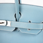 Hermès Birkin 30 Bleu Jean in Pelle Epsom con Hardware Palladio