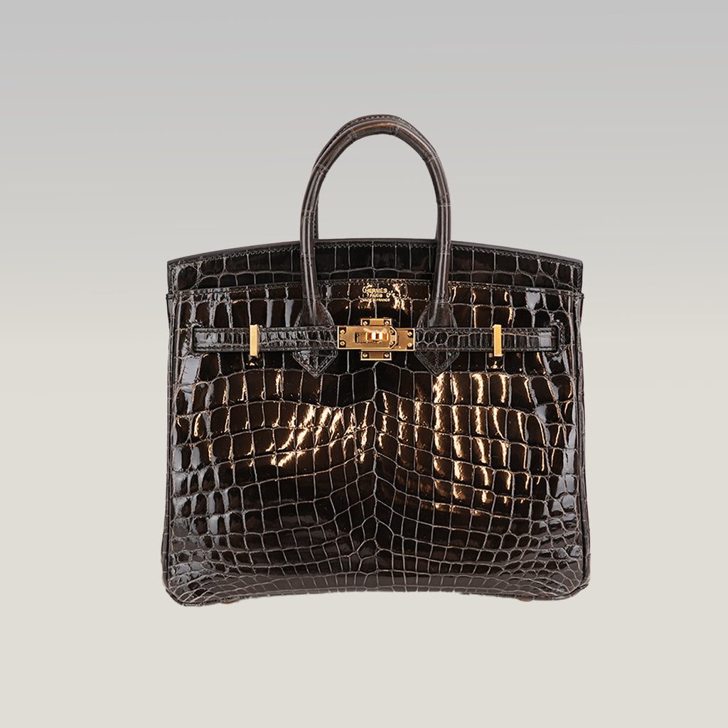 Hermès Birkin 35 Vintage in Coccodrillo Lucido Grigio Grafite con Hardware Dorato