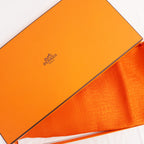 Hermès Sciarpa Vintage in Seta di Gelso Arancione con Motivo Monogram H 200x60 cm