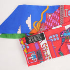 Hermès Twilly in Seta Multicolore con Stampa Illustrata Rossa