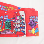 Hermès Twilly in Seta Multicolore con Stampa Illustrata Rossa