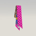 Hermès Twilly Jungle Love Love in Seta Rosa, Blu e Multicolore