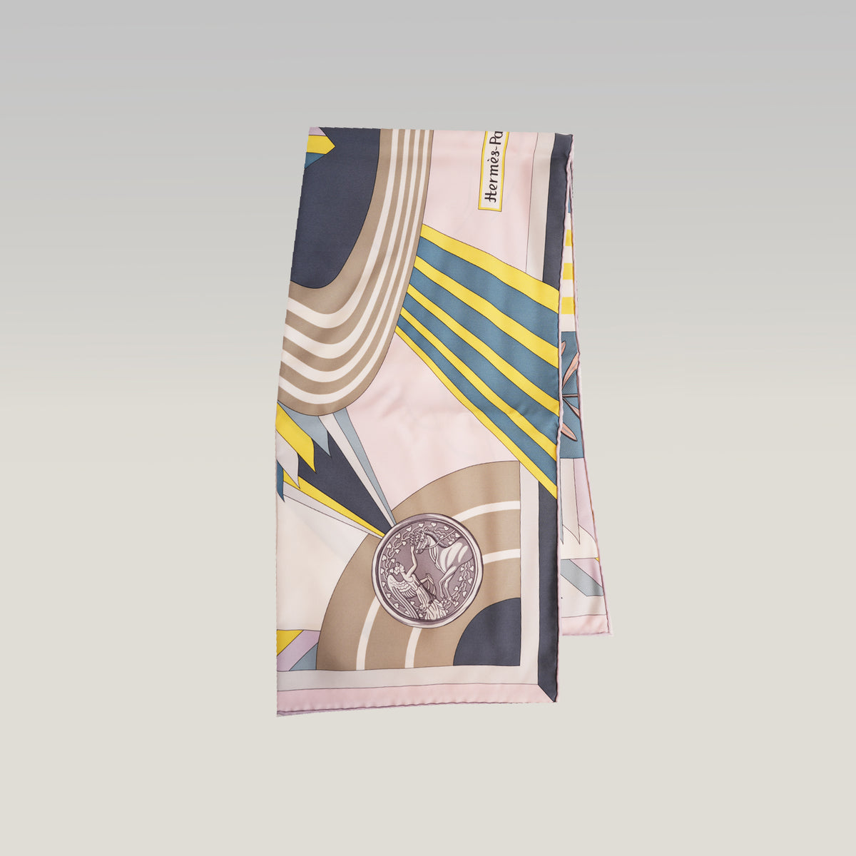 Hermès Carré 90 Foulard in Seta Stampata Multicolore Rosa 90x90 cm