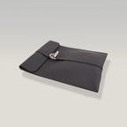 Hermès Glenan To Go Pochette in Pelle Nera con Hardware Palladiato – Timbro K