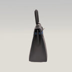 Hermès Kelly 25 Sellier in Pelle Epsom Grigio Fumo e Blu con Hardware Palladiato