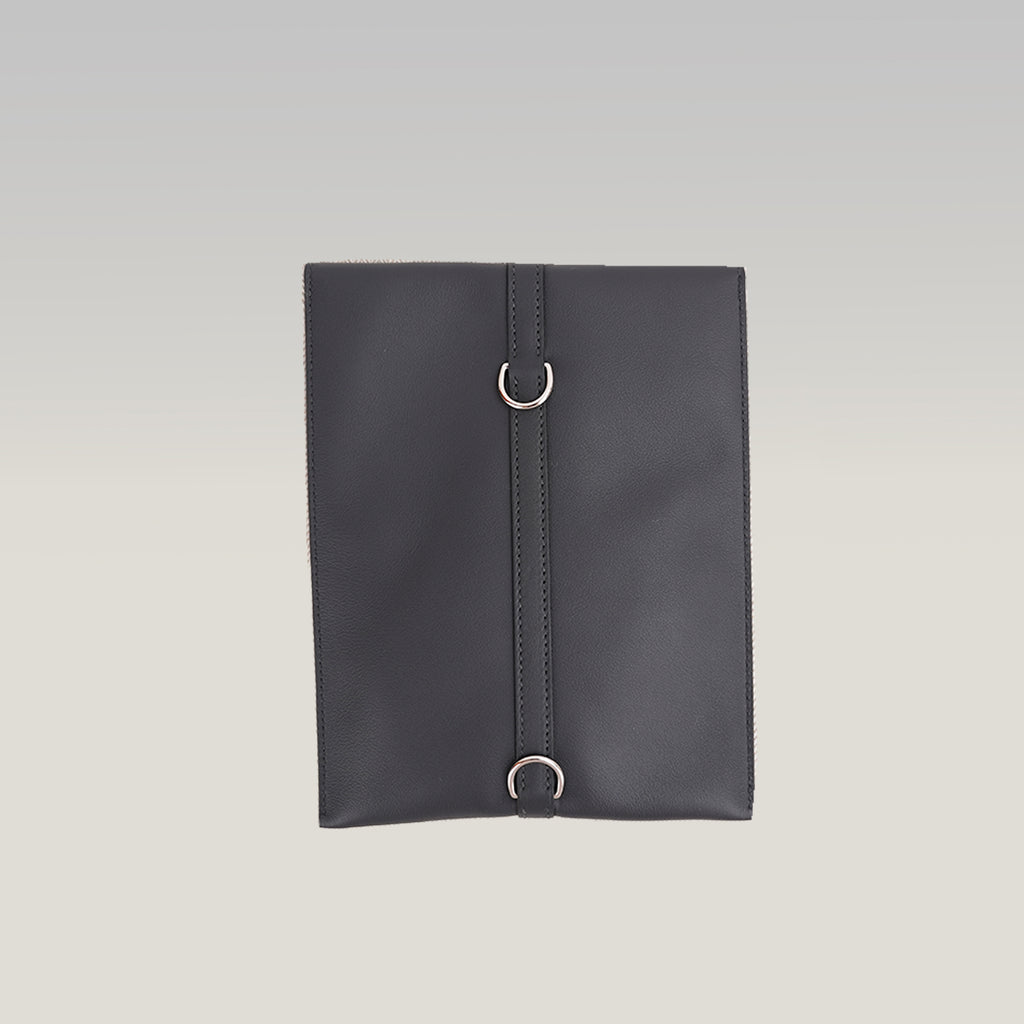 Hermès Glenan To Go Pochette in Pelle Nera con Hardware Palladiato – Timbro K