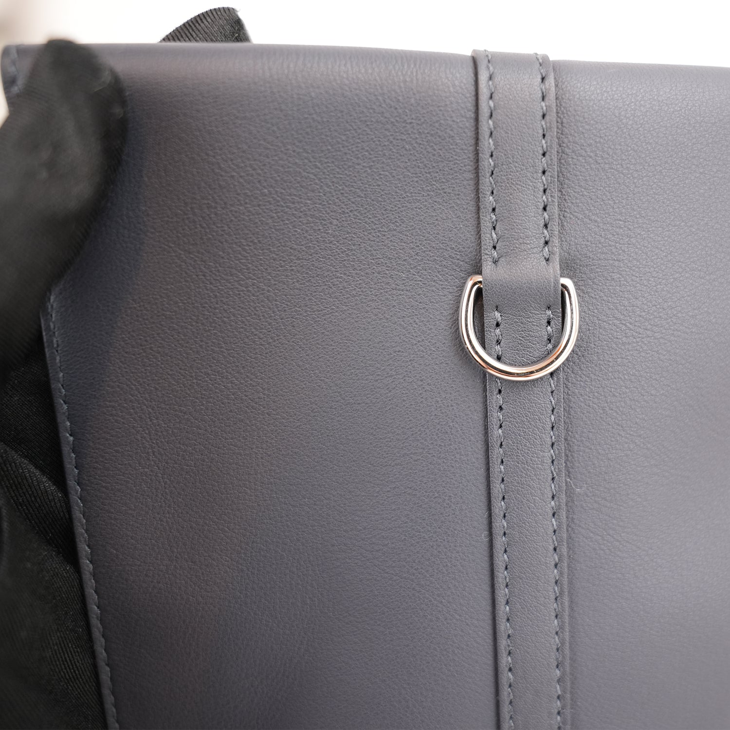 Hermès Glenan To Go Pochette in Pelle Nera con Hardware Palladiato – Timbro K