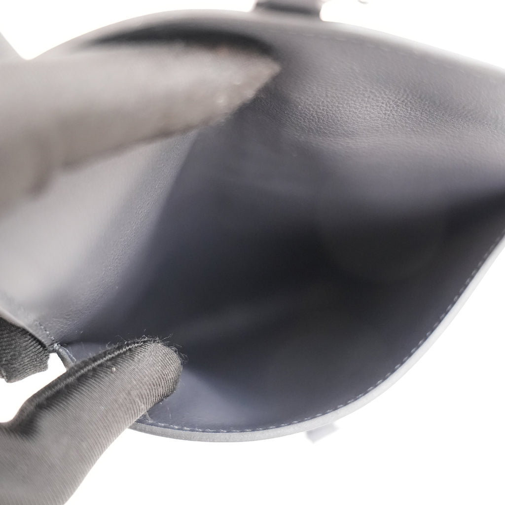 Hermès Glenan To Go Pochette in Pelle Nera con Hardware Palladiato – Timbro K