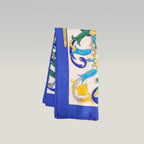Hermès Carré 90 Le Mors à la Conétable Foulard in Seta Blu e Multicolore 90x90 cm