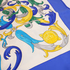 Hermès Carré 90 Le Mors à la Conétable Foulard in Seta Blu e Multicolore 90x90 cm
