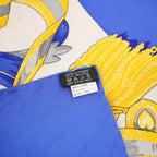 Hermès Carré 90 Le Mors à la Conétable Foulard in Seta Blu e Multicolore 90x90 cm
