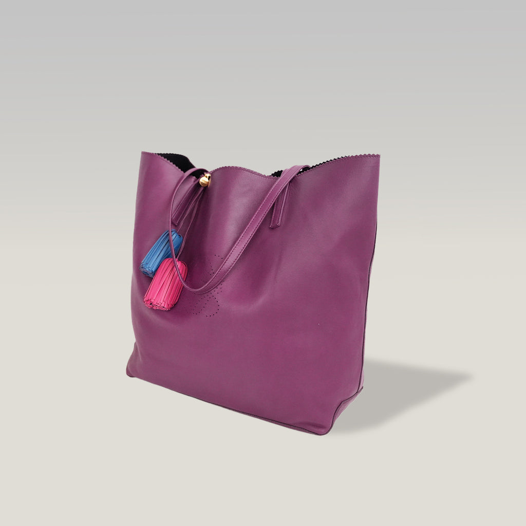 Loewe Nappa Anagram Tassel Tote Viola in Pelle Borsa Shopper