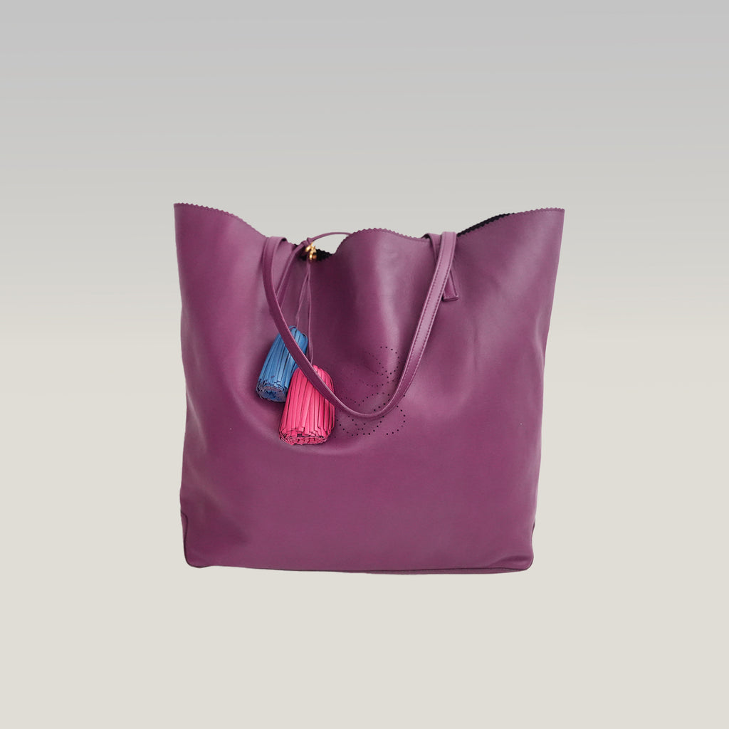 Loewe Nappa Anagram Tassel Tote Viola in Pelle Borsa Shopper