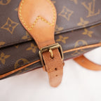 Borsa a Tracolla Louis Vuitton Cartouchière MM Vintage in Tela Monogram Marrone