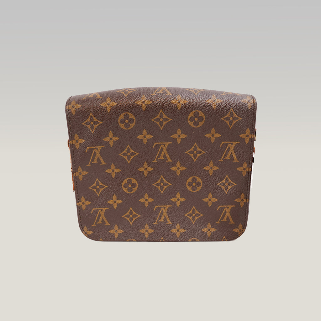 Borsa a Tracolla Louis Vuitton Cartouchière MM Vintage in Tela Monogram Marrone
