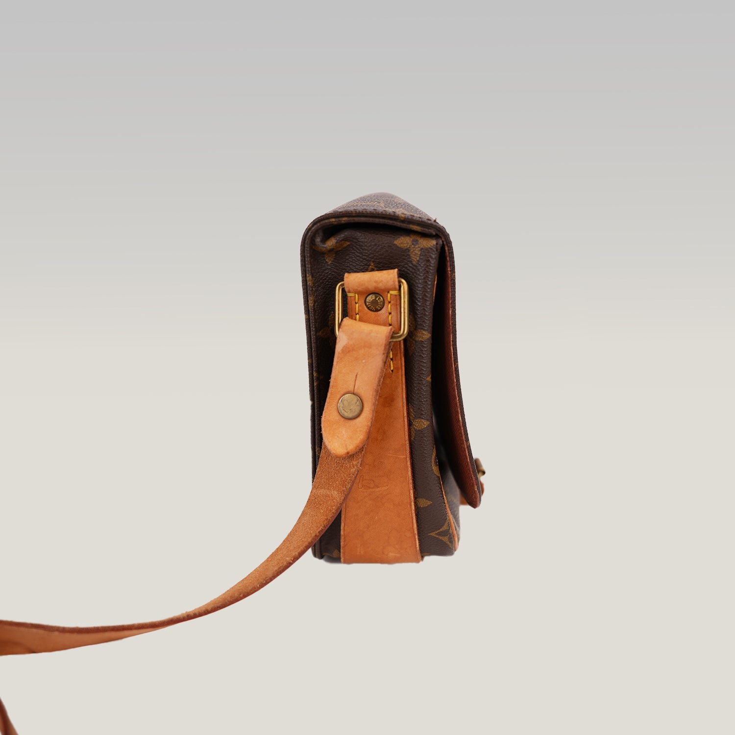 Borsa a Tracolla Louis Vuitton Cartouchière MM Vintage in Tela Monogram Marrone