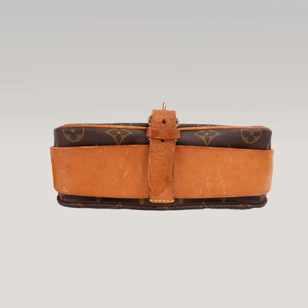 Borsa a Tracolla Louis Vuitton Cartouchière MM Vintage in Tela Monogram Marrone