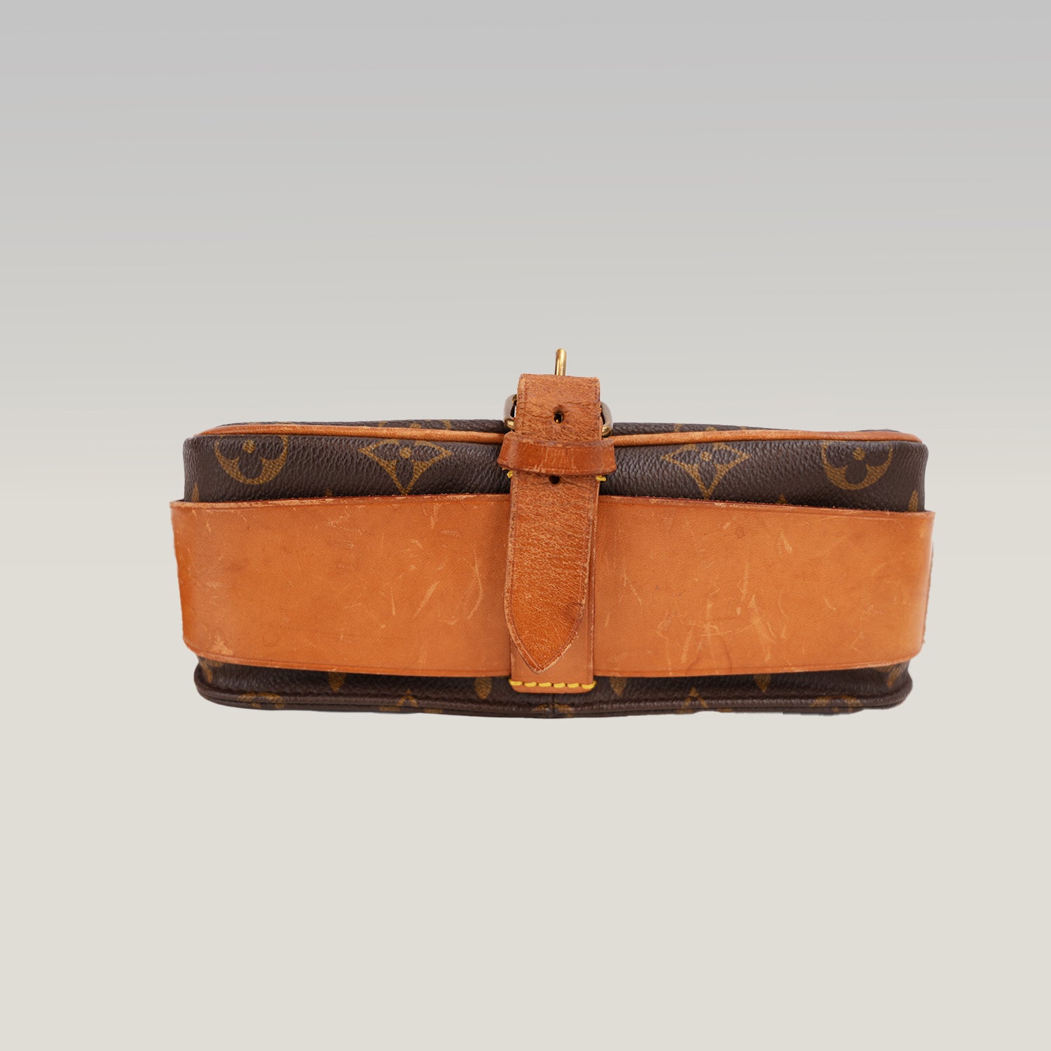 Borsa a Tracolla Louis Vuitton Cartouchière MM Vintage in Tela Monogram Marrone