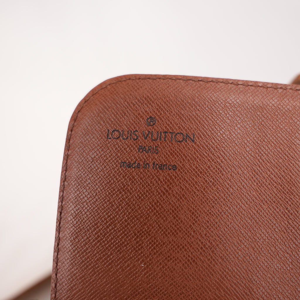 Borsa a Tracolla Louis Vuitton Cartouchière MM Vintage in Tela Monogram Marrone