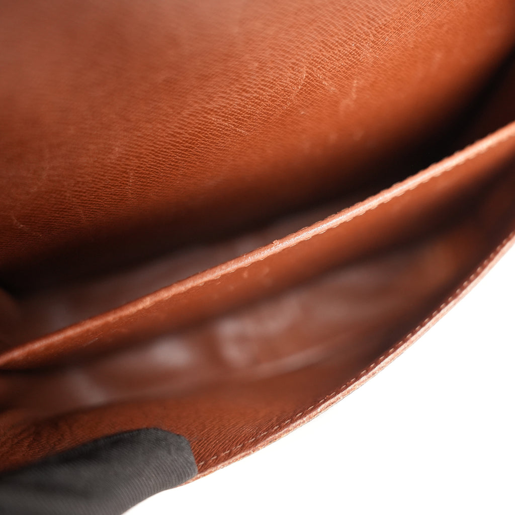 Borsa a Tracolla Louis Vuitton Cartouchière MM Vintage in Tela Monogram Marrone