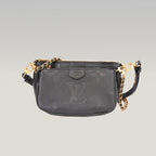 Louis Vuitton Multi Pochette Accessoires Nera in Pelle Monogram Empreinte con Catena Oro