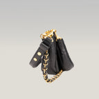Louis Vuitton Multi Pochette Accessoires Nera in Pelle Monogram Empreinte con Catena Oro