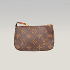 Louis Vuitton Mini Pochette Accessoires Monogram in Tela Rivestita con Catena Dorata