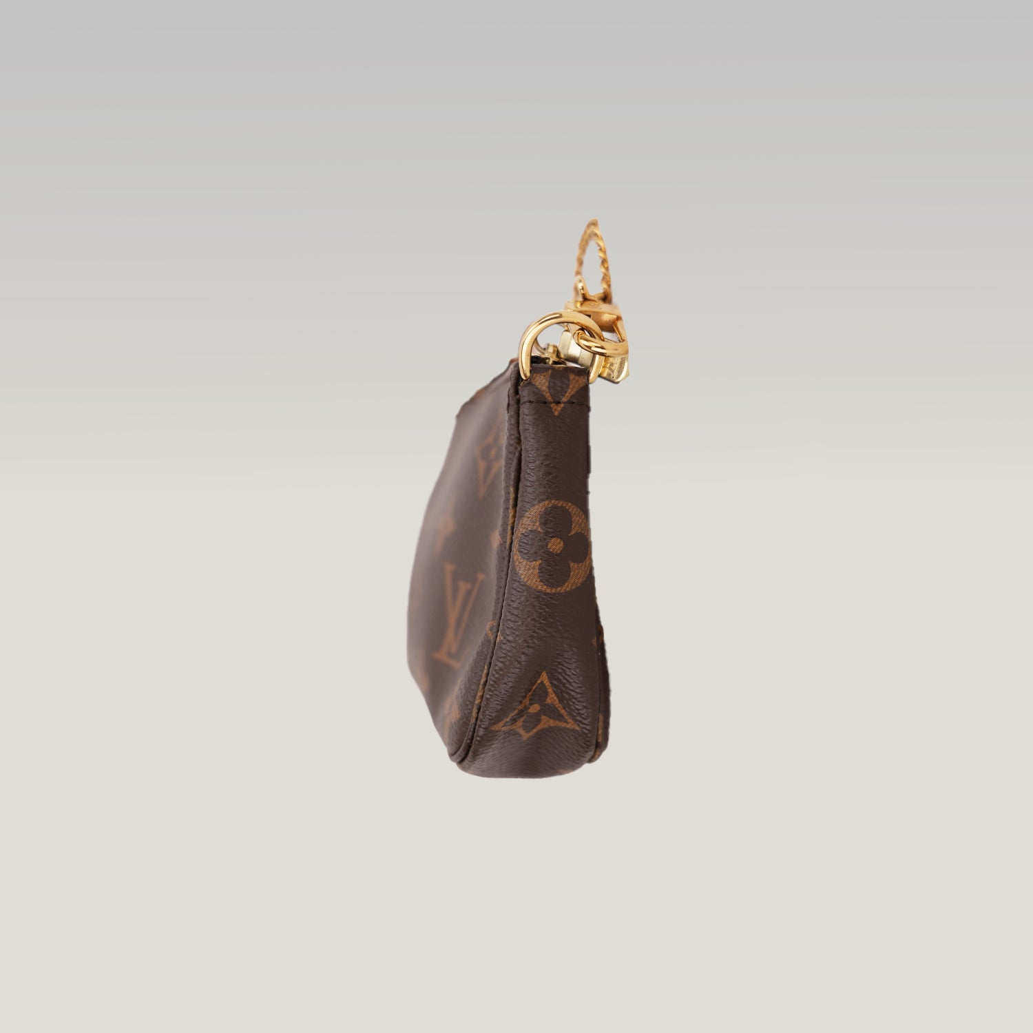 Louis Vuitton Mini Pochette Accessoires Monogram in Tela Rivestita con Catena Dorata