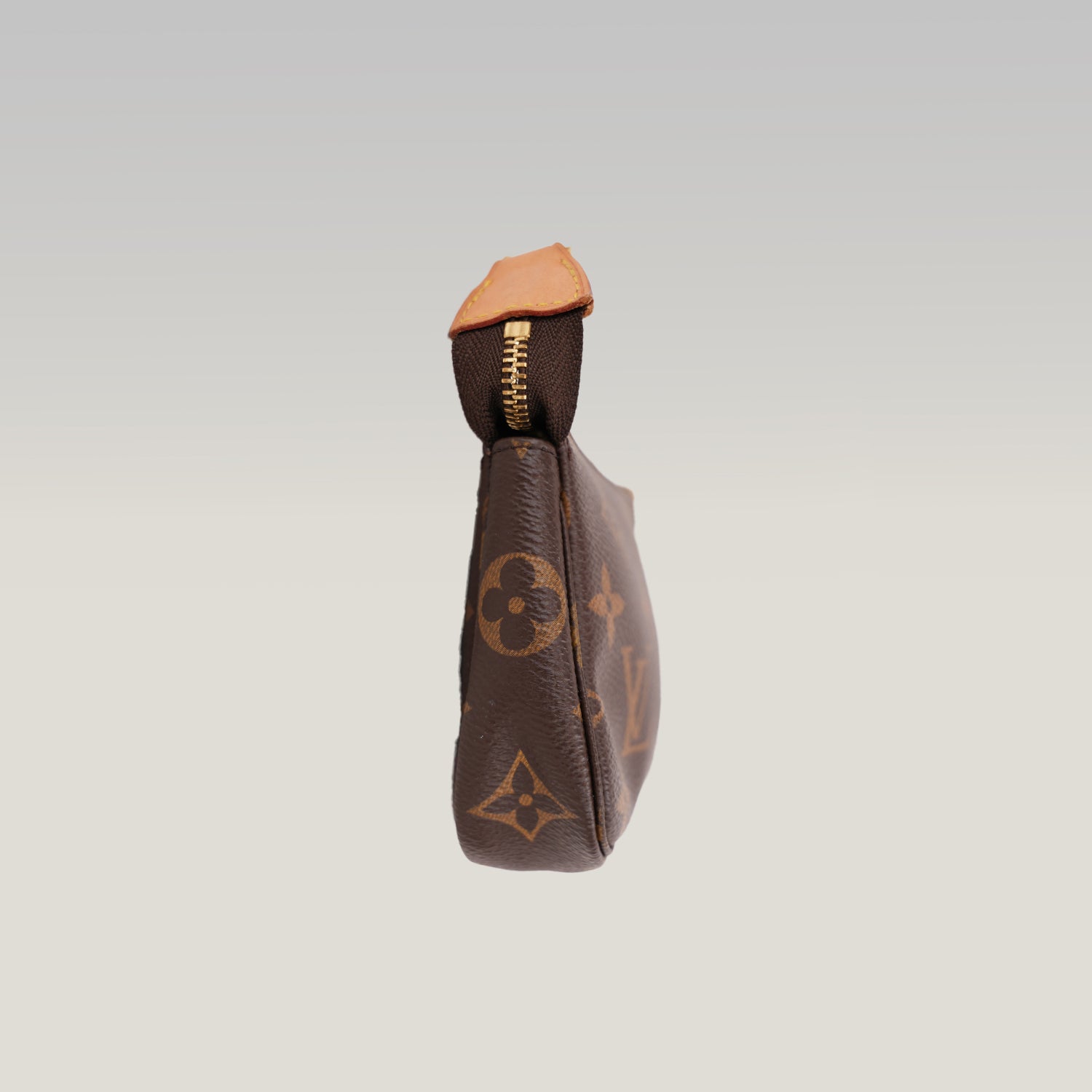 Louis Vuitton Mini Pochette Accessoires Monogram in Tela Rivestita con Catena Dorata