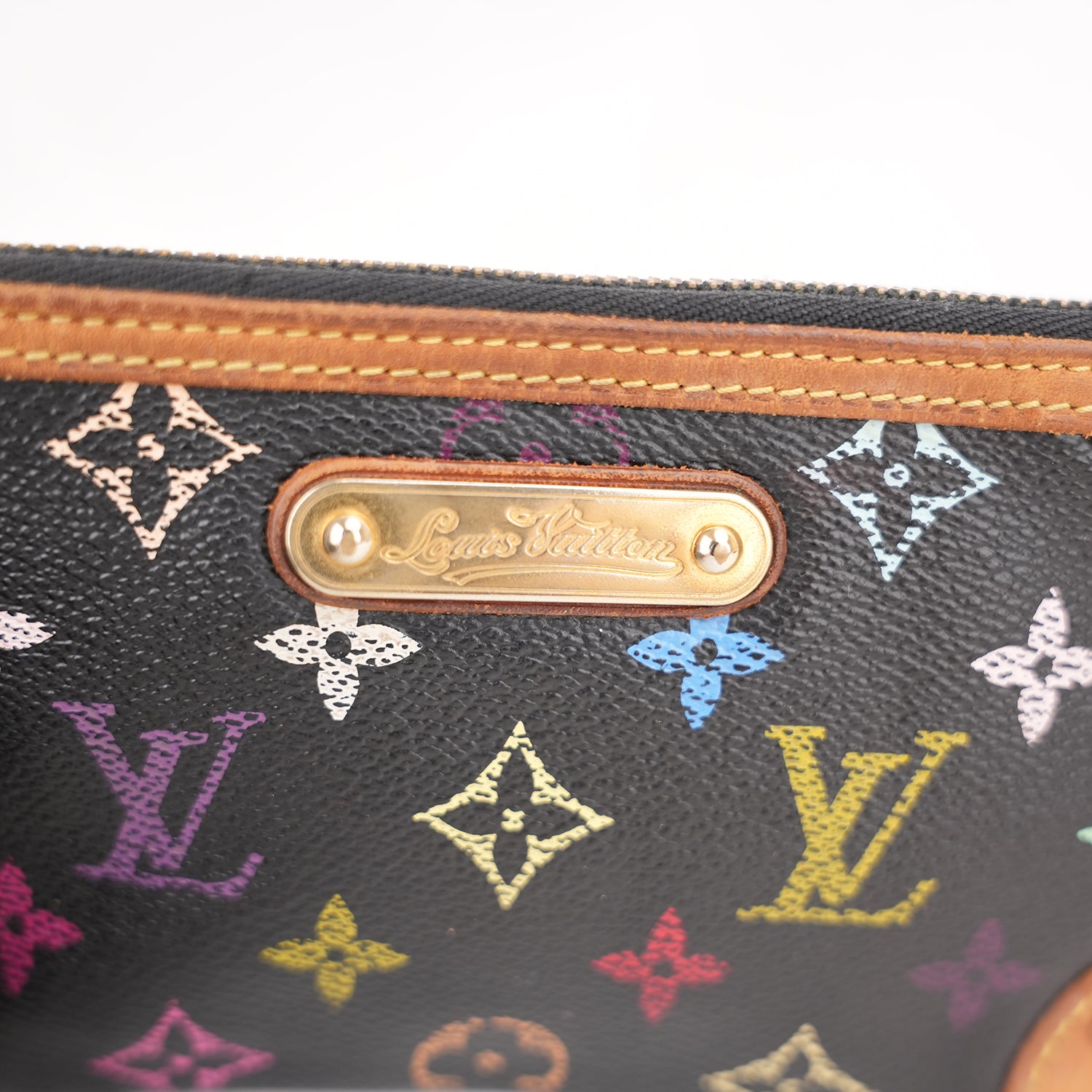 Louis Vuitton Pochette Milla MM Monogram Multicolor Nera in Tela Canvas