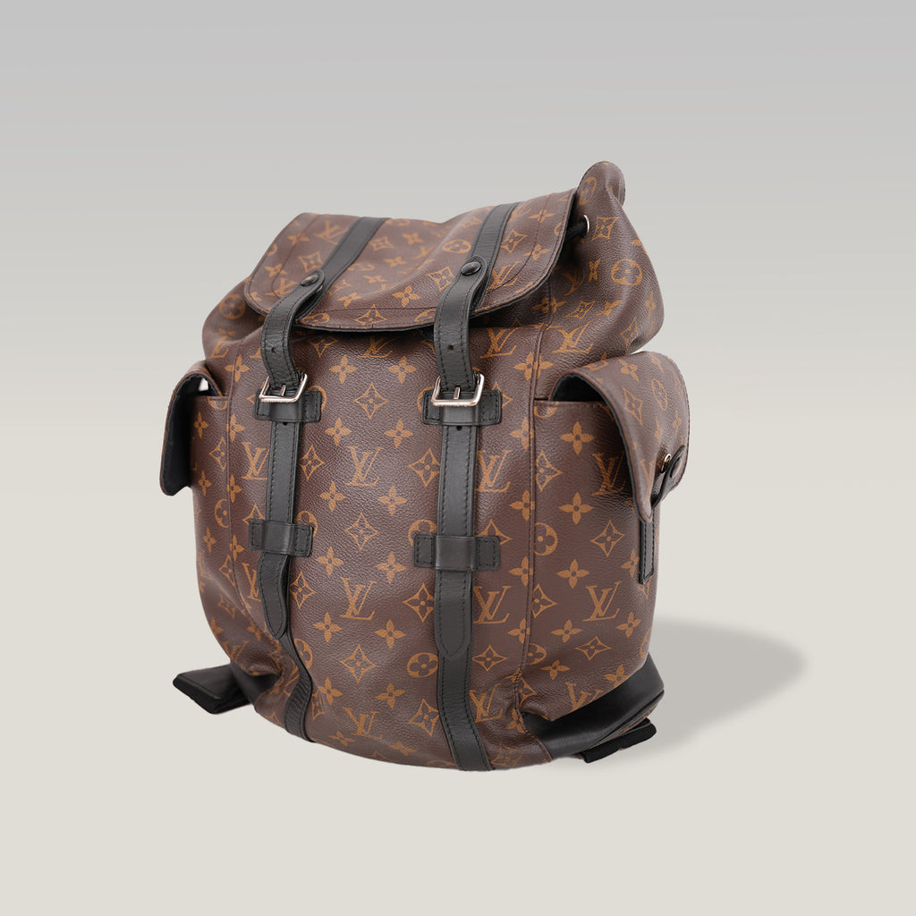 Louis Vuitton Christopher MM Zaino in Tela Monogram con Finiture in Pelle Nera