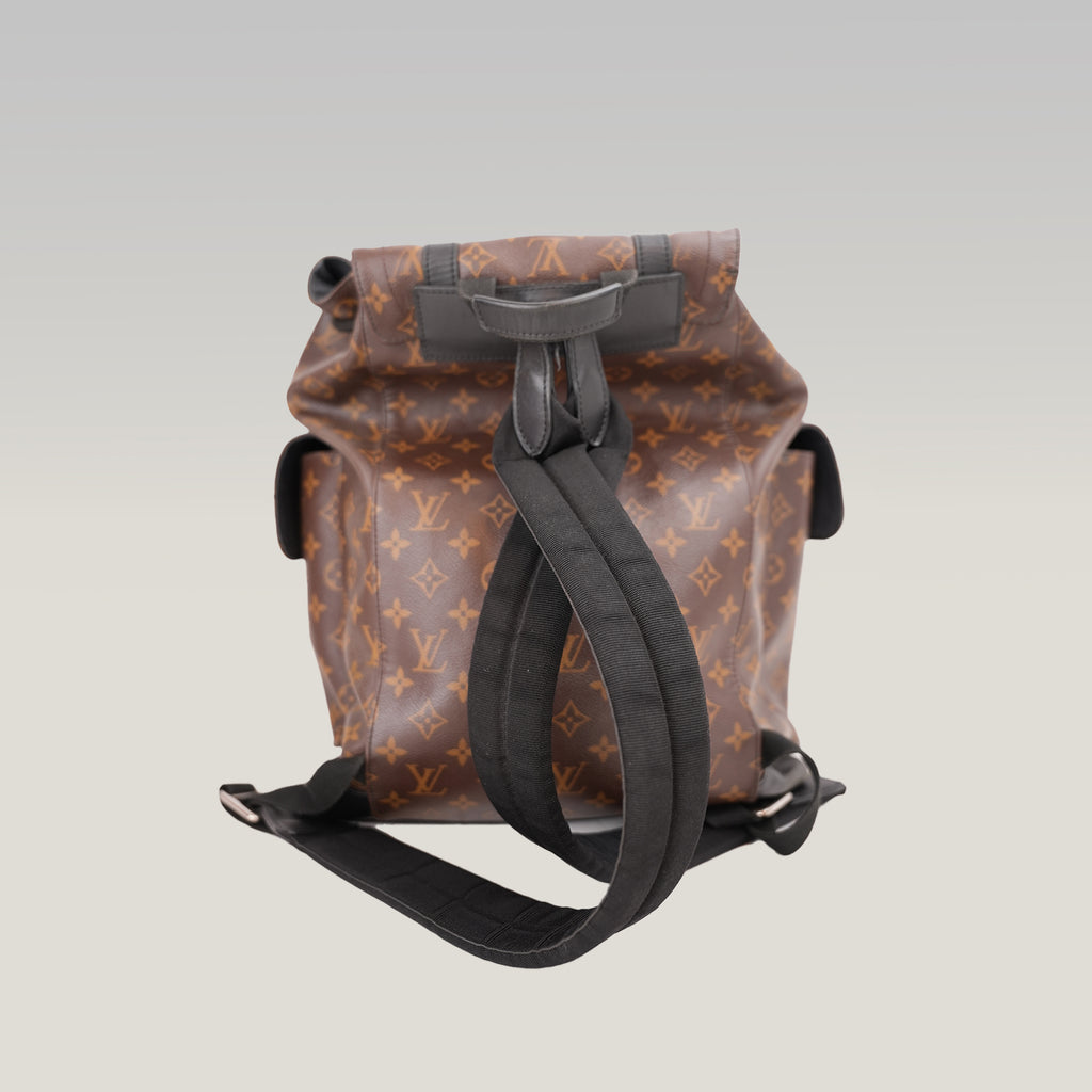 Louis Vuitton Christopher MM Zaino in Tela Monogram con Finiture in Pelle Nera