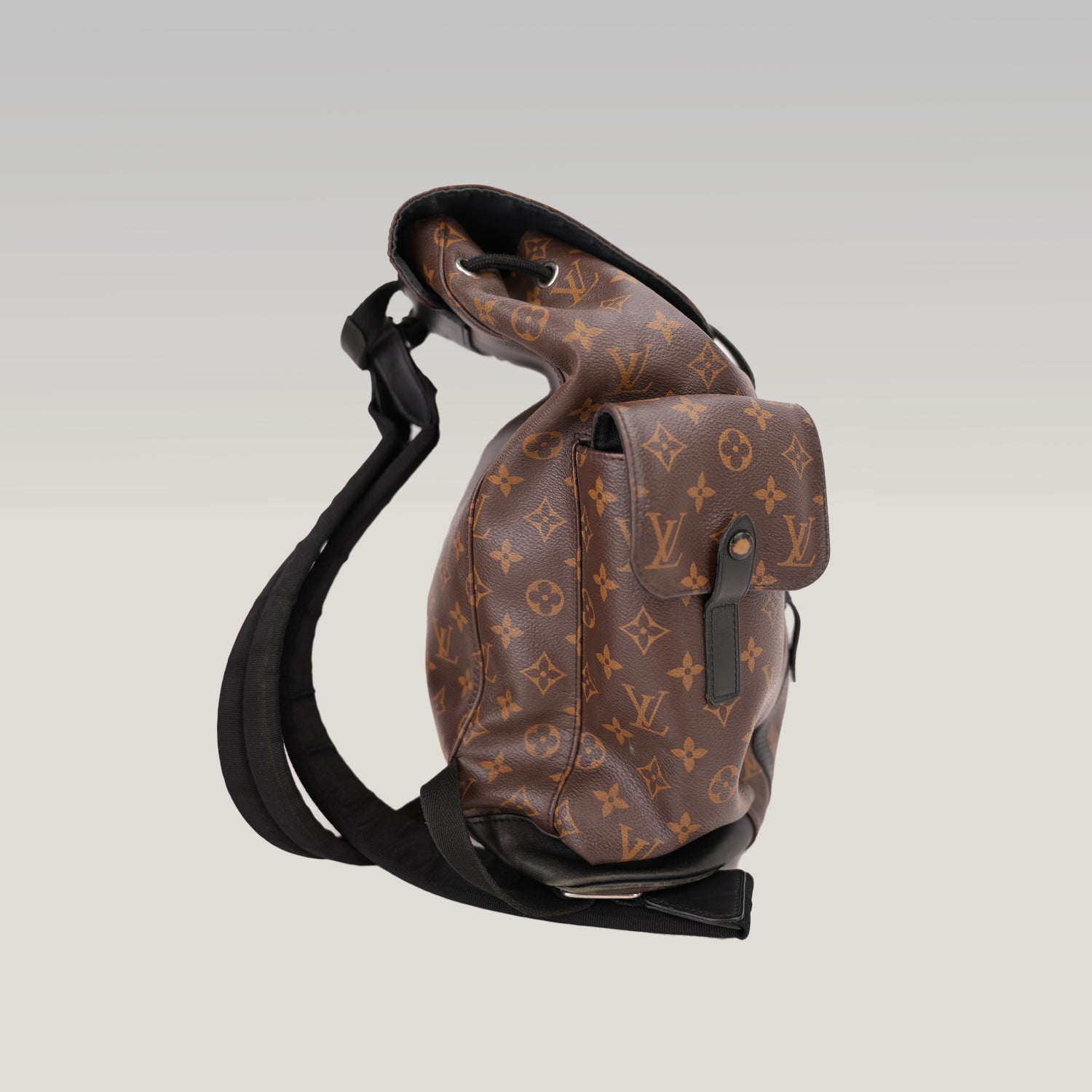 Louis Vuitton Christopher MM Zaino in Tela Monogram con Finiture in Pelle Nera