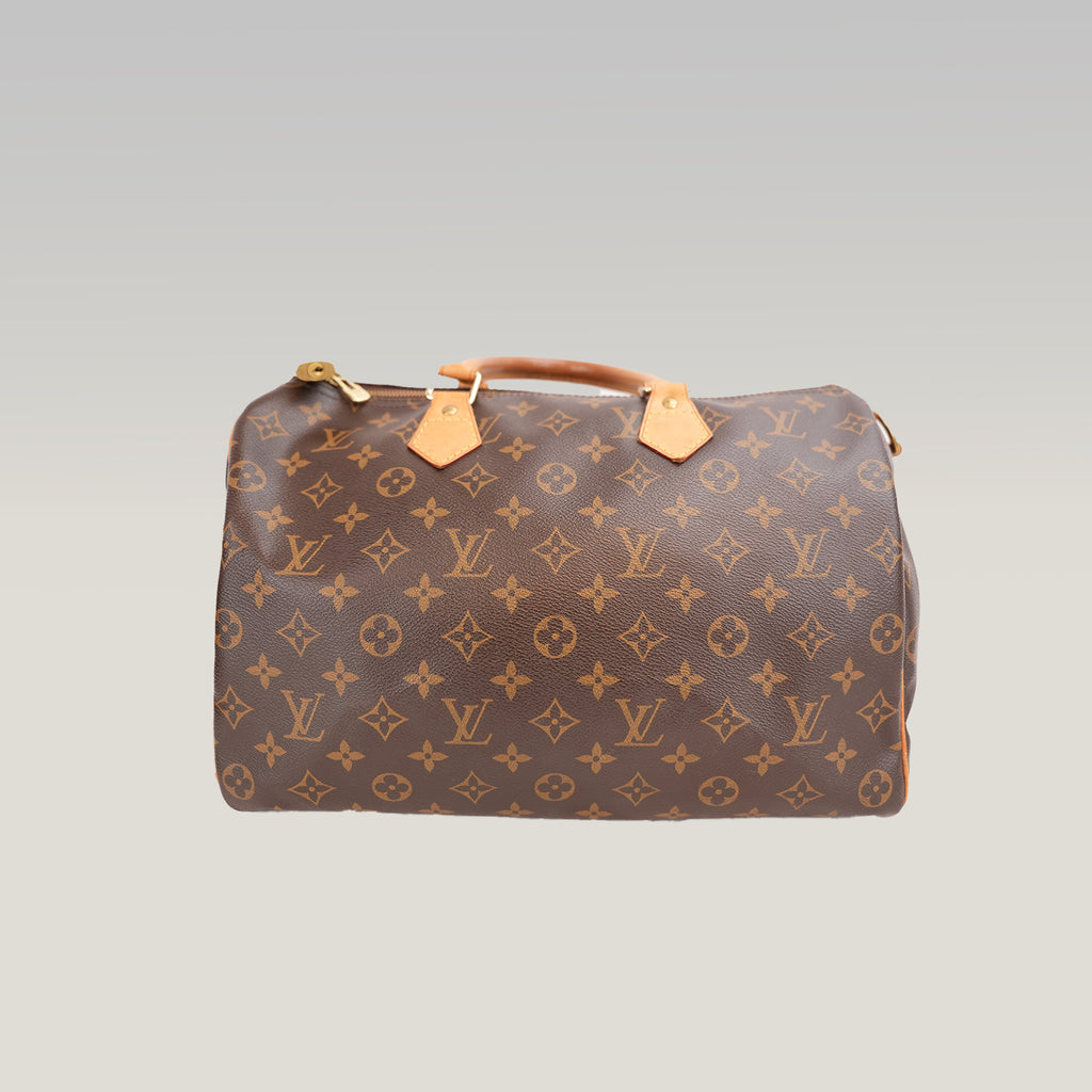 Louis Vuitton Speedy 35 Monogram – Borsa a Mano in Tela Rivestita e Pelle Vachetta
