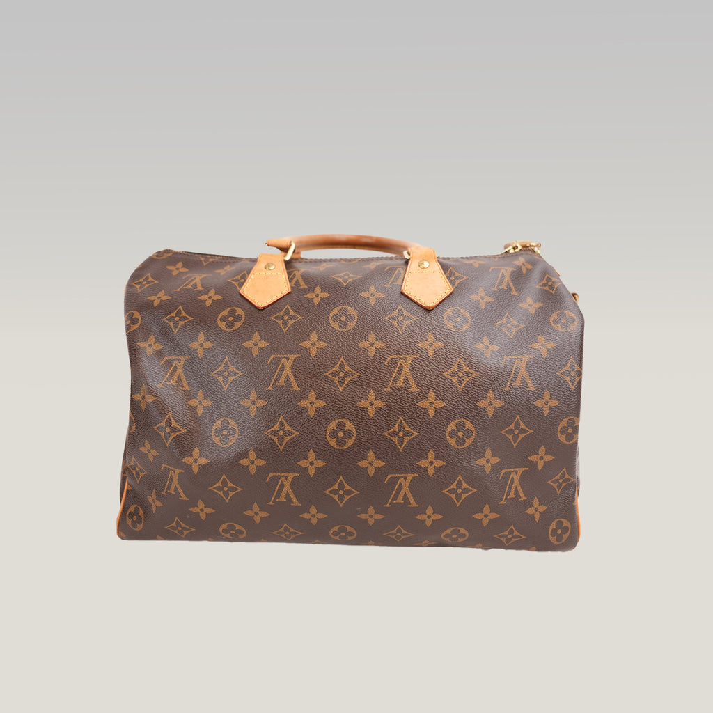 Louis Vuitton Speedy 35 Monogram – Borsa a Mano in Tela Rivestita e Pelle Vachetta