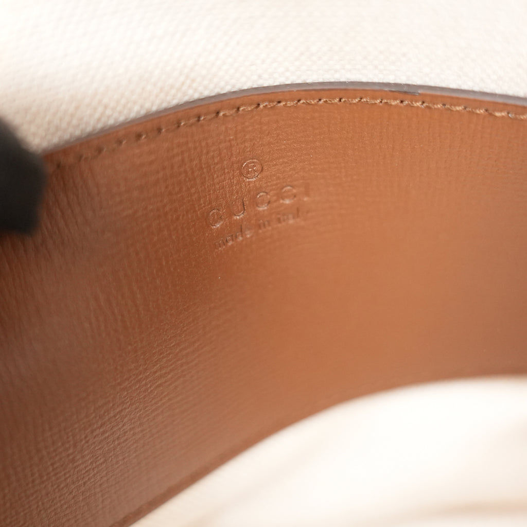 Gucci Horsebit 1955 Mini Top Handle Bag GG Supreme Canvas Beige Brown Leather