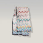 Missoni Zig Zag Multicolor Beach Towel Oversized Cotton Blend White