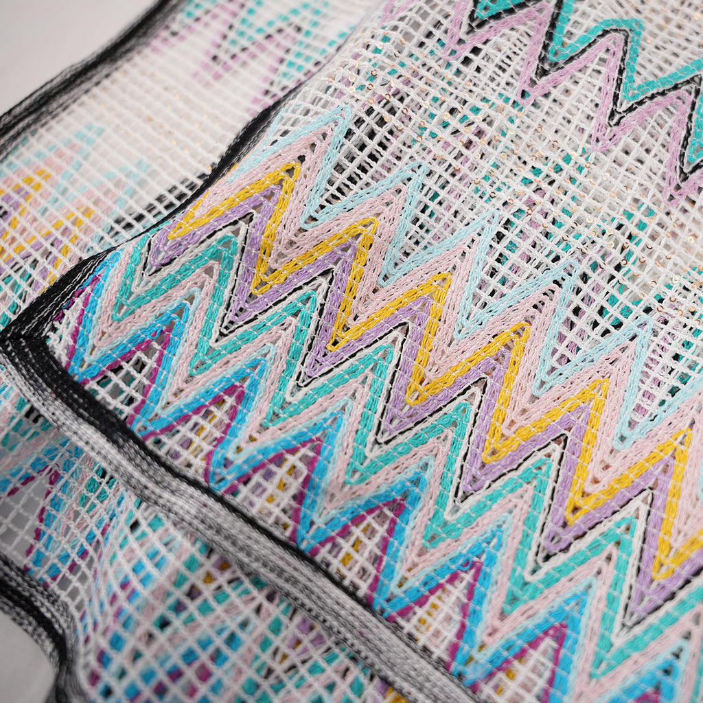Missoni Zig Zag Multicolor Beach Towel Oversized Cotton Blend White