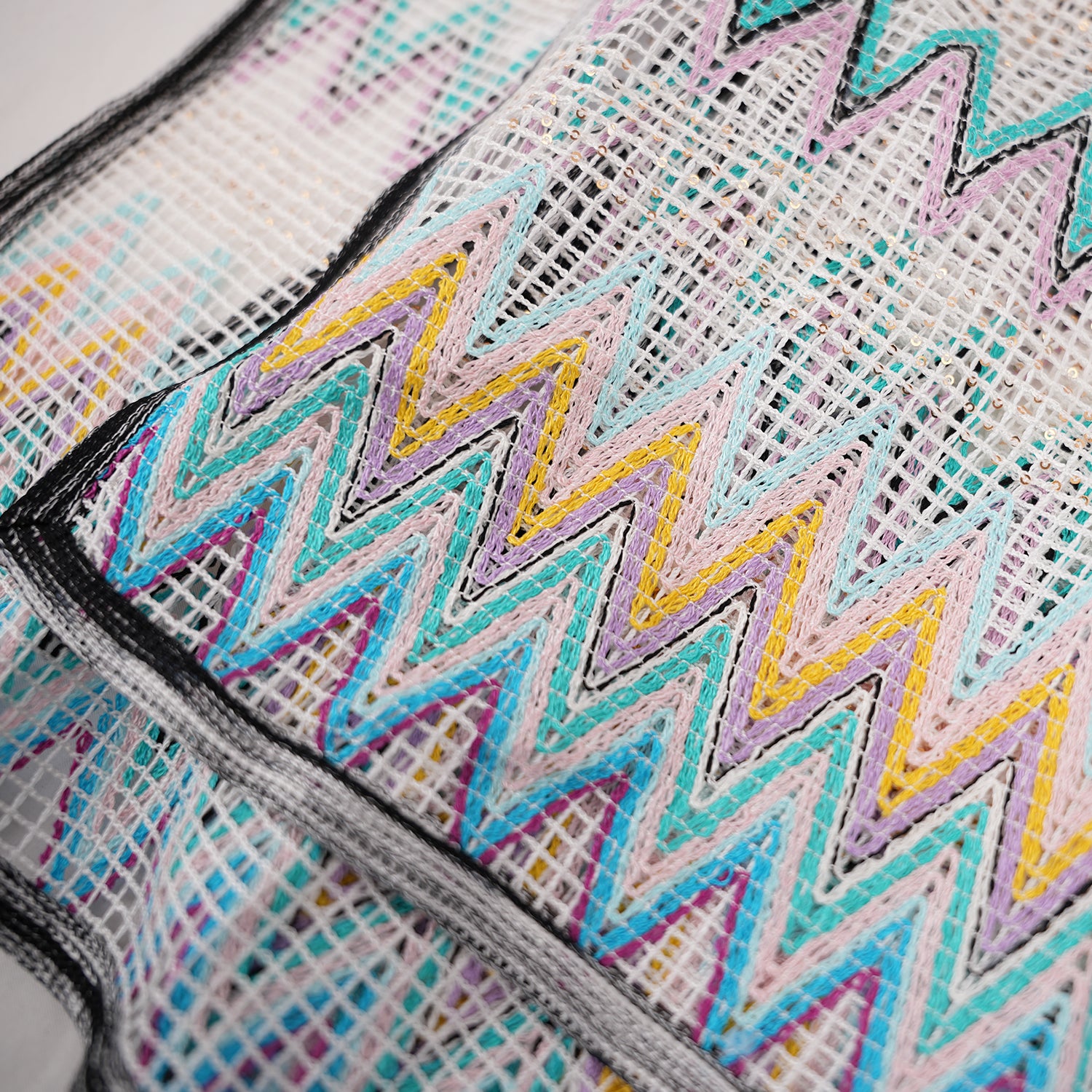 Missoni Zig Zag Multicolor Beach Towel Oversized Cotton Blend White